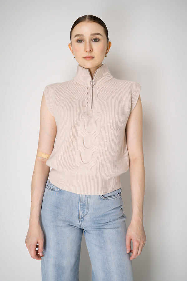 D. Exterior Wool Cashmere Stockinette Stitch Knit Vest in Light Rosewood Pink Vancouver. Shop Online or in Store.