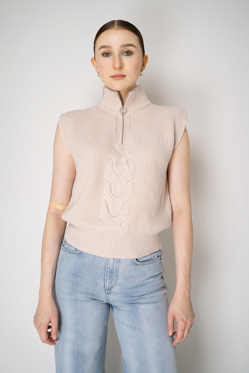 D. Exterior Wool Cashmere Stockinette Stitch Knit Vest in Light Rosewood Pink Vancouver. Shop Online or in Store.