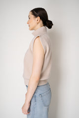 D. Exterior Wool Cashmere Stockinette Stitch Knit Vest in Light Rosewood Pink Vancouver. Shop Online or in Store.