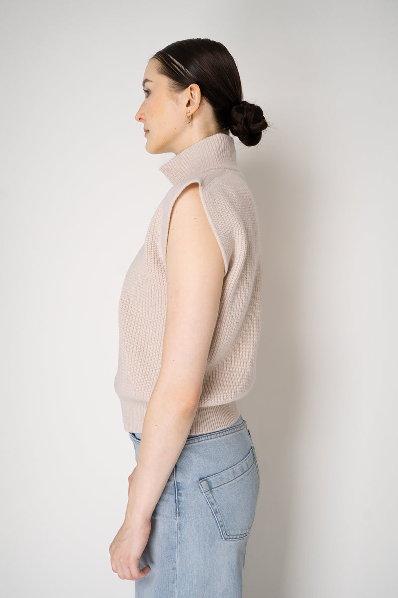 D. Exterior Wool Cashmere Stockinette Stitch Knit Vest in Light Rosewood Pink Vancouver. Shop Online or in Store.