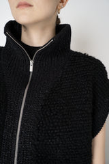 Peserico Silk Wool Chunky Knit Vest with Lurex Details in Black Vancouver. Shop Online or in Store