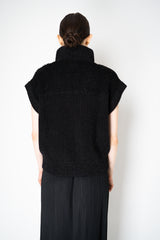 Peserico Silk Wool Chunky Knit Vest with Lurex Details in Black Vancouver. Shop Online or in Store