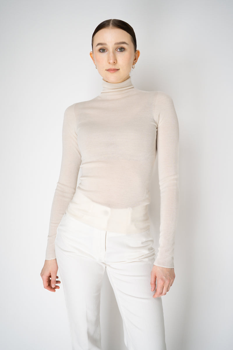 Dorothee Schumacher Fine Merino Stretch Turtleneck in White