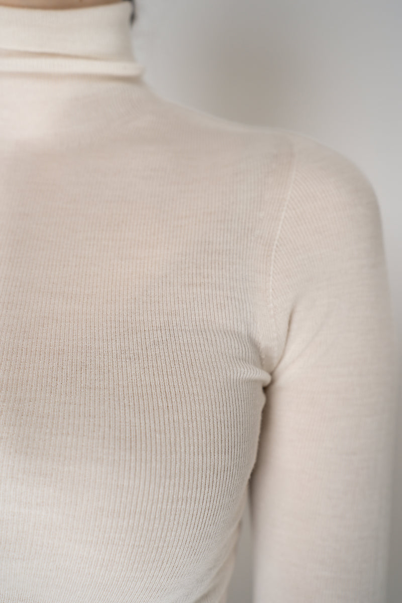 Dorothee Schumacher Fine Merino Stretch Turtleneck in White