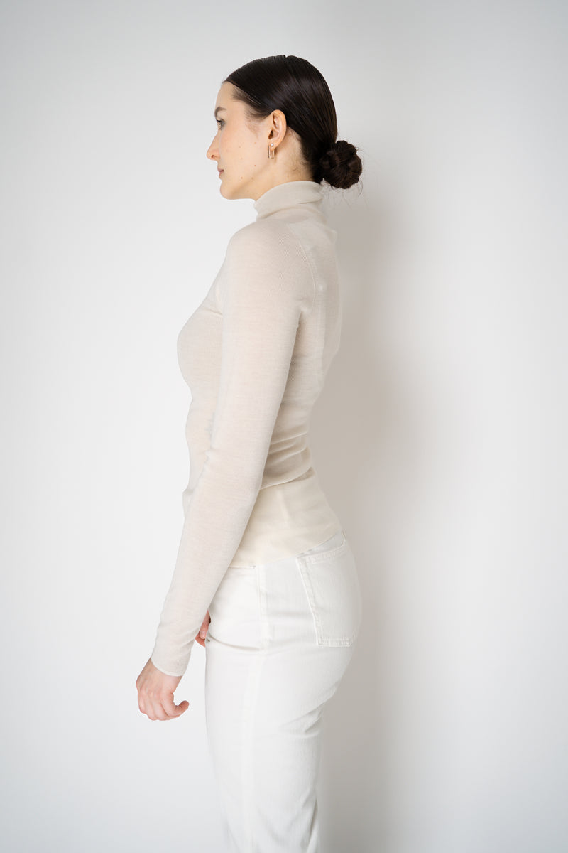 Dorothee Schumacher Fine Merino Stretch Turtleneck in White