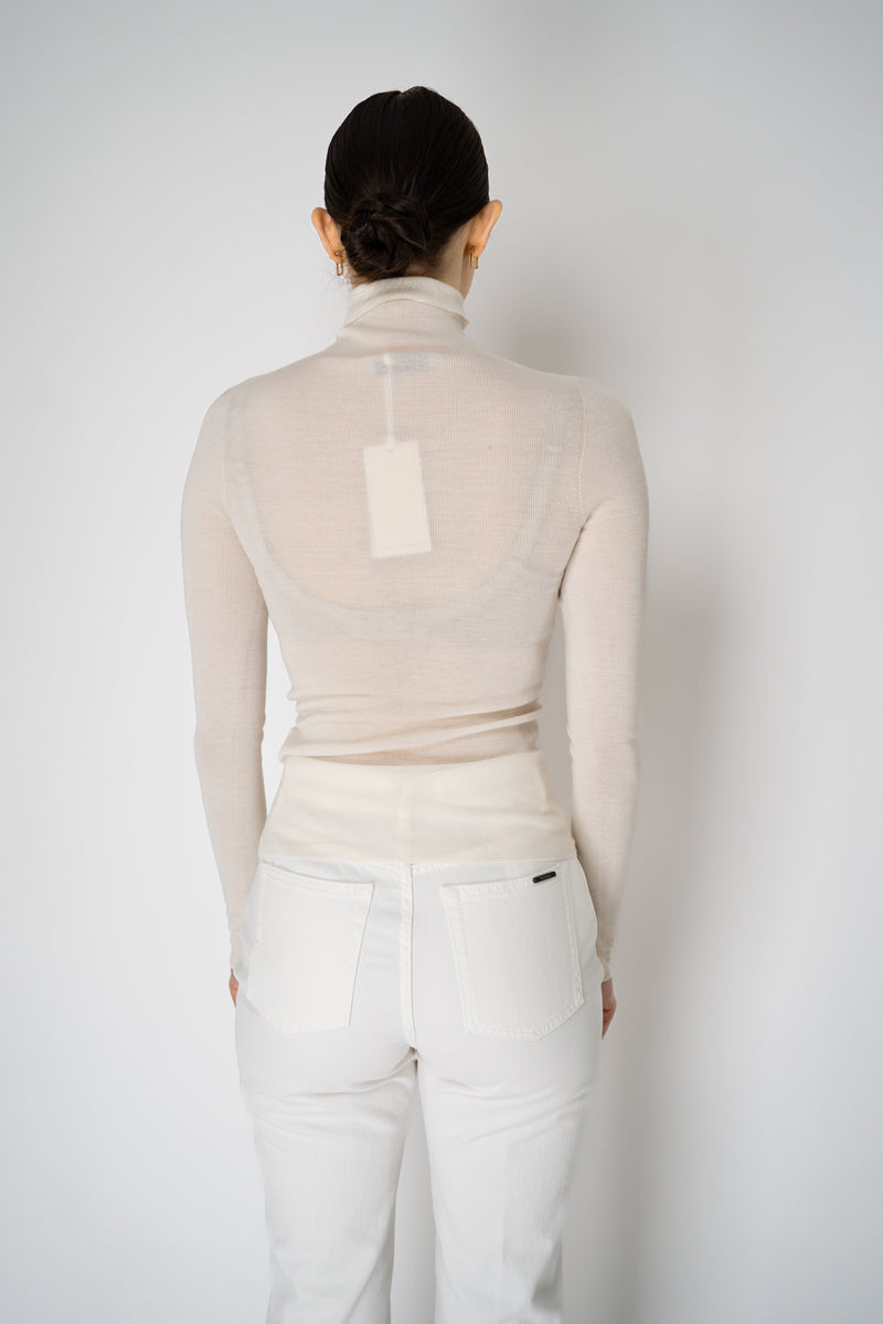 Dorothee Schumacher Fine Merino Stretch Turtleneck in White