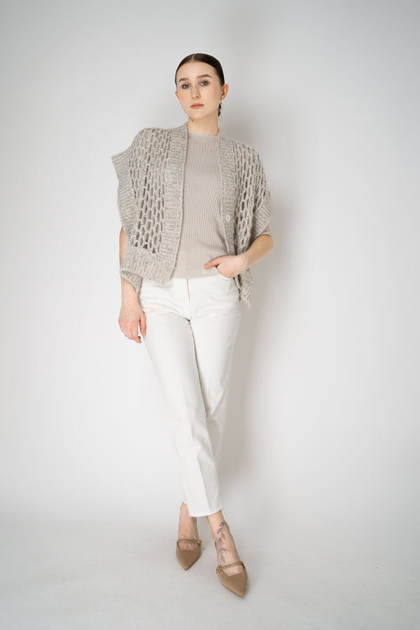 Peserico Stretch Cotton Twill Mid-Rise Jeans in White Vancouver. Shop Online or in Store