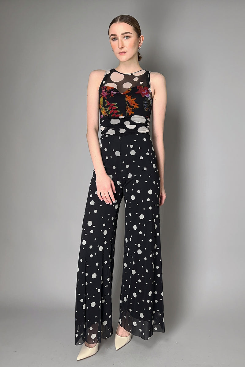 Fuzzi Floral Polka-Dot Stretch Tulle Jumpsuit Vancouver. Shop Online or in Store.