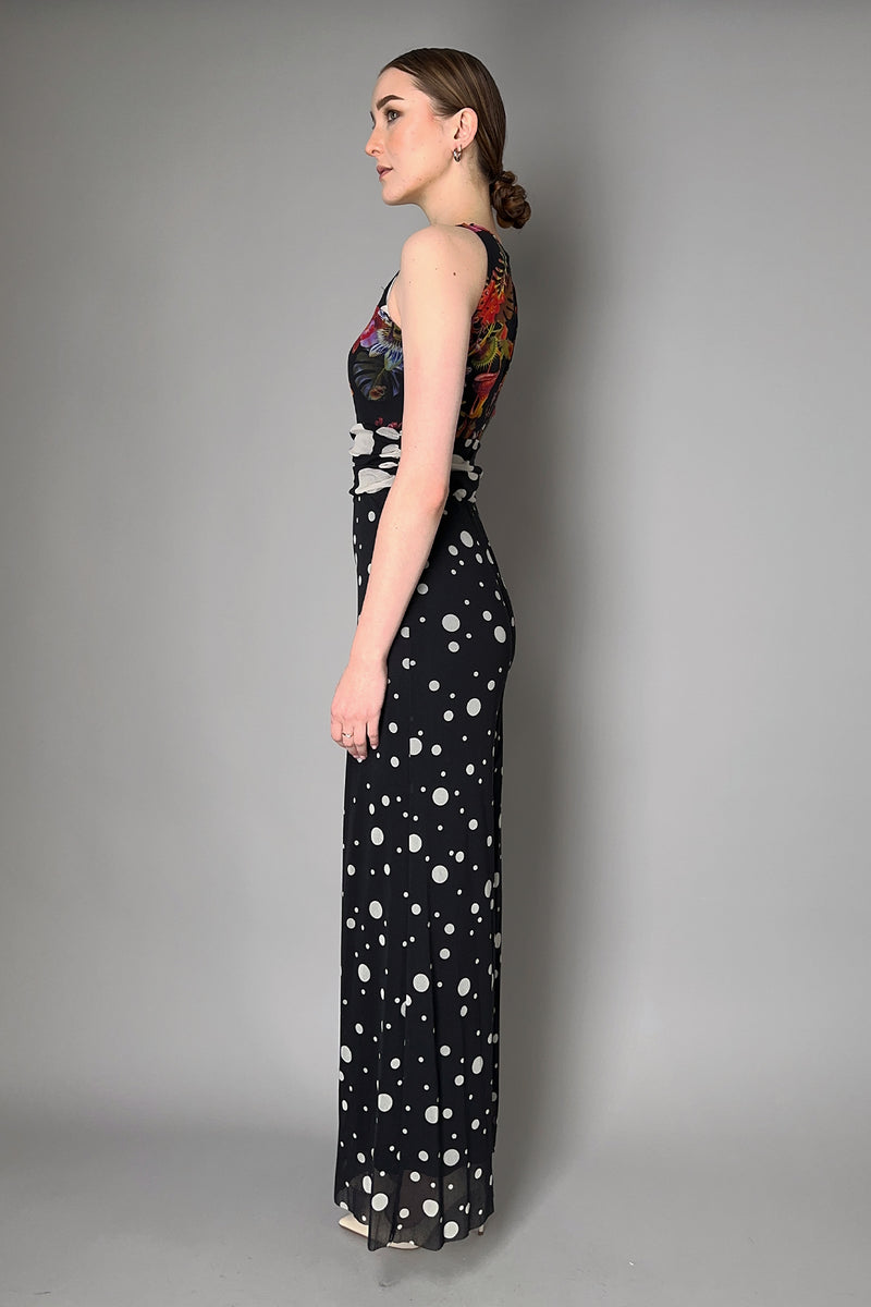 Fuzzi Floral Polka-Dot Stretch Tulle Jumpsuit- Ashia Mode- Vancouver, BC