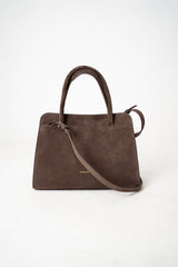 Fabiana Filippi Suede Medium Handbag With Metallic Closure in Brown