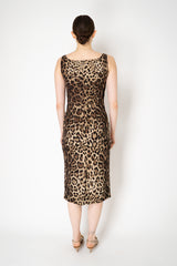 Dolce & Gabbana Leopard Print Sleeveless Charmeuse Dress Vancouver. Shop Online or in Store.