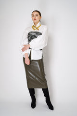 Philosophy di Lorenzo Serafini Scuba Bandeau Top in Grey Abstract Print Vancouver. Shop Online or in Store.