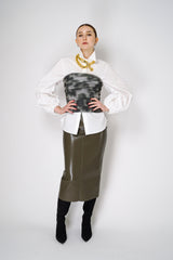 Philosophy di Lorenzo Serafini Scuba Bandeau Top in Grey Abstract Print Vancouver. Shop Online or in Store.