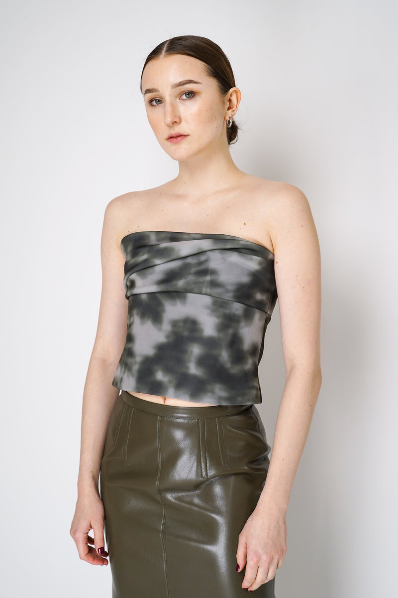 Philosophy di Lorenzo Serafini Scuba Bandeau Top in Grey Abstract Print Vancouver. Shop Online or in Store.