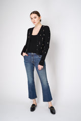Dorothee Schumacher Embellished Fine Rib Merino Twinset in Black Vancouver. Shop Online or in Store.