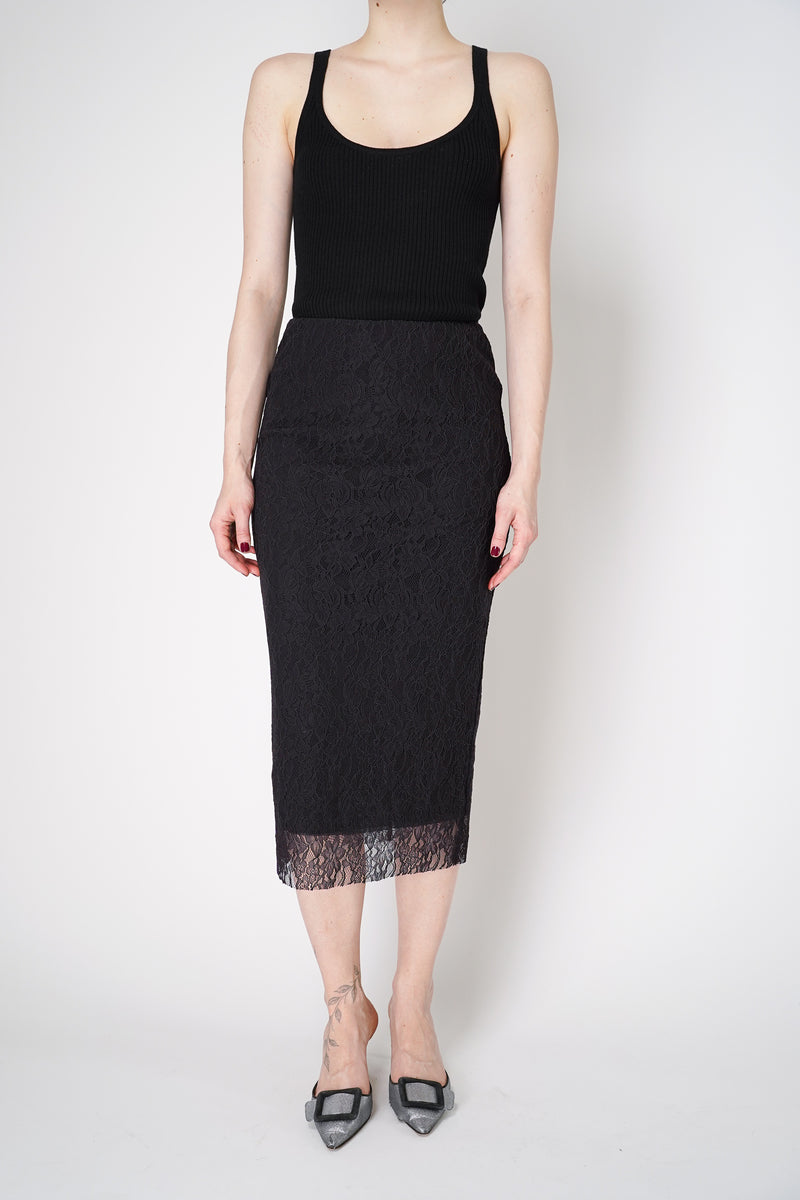 Philosophy di Lorenzo Serafini Lace Midi Skirt in Black Vancouver. Shop Online or in Store.