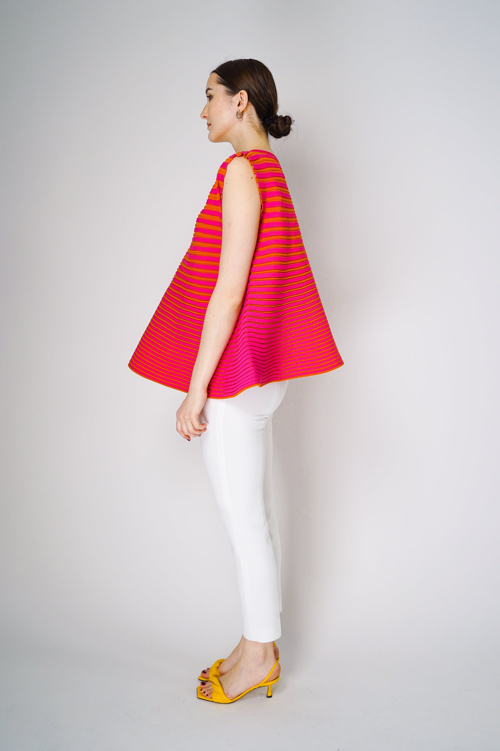 Pleats Please Issey Miyake Bounce Knit Top in Charcoal