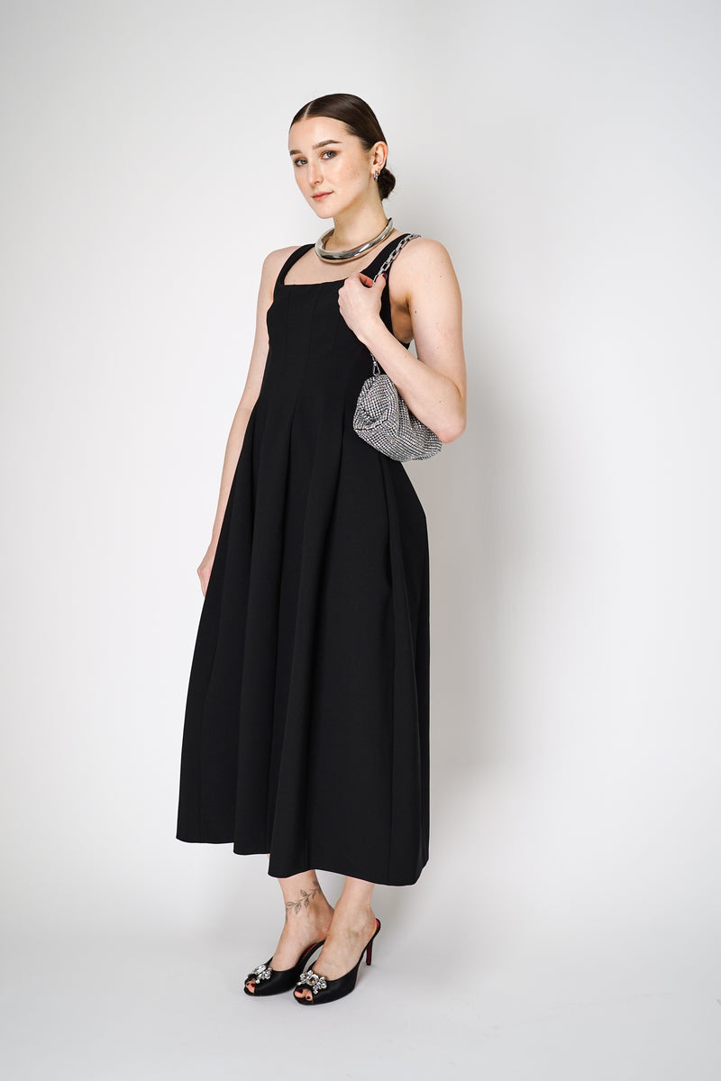 Philosophy di Lorenzo Serafini Panel Stitch Midi Dress in Black Vancouver. Shop Online or in Store.