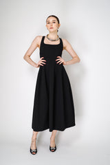 Philosophy di Lorenzo Serafini Panel Stitch Midi Dress in Black Vancouver. Shop Online or in Store.