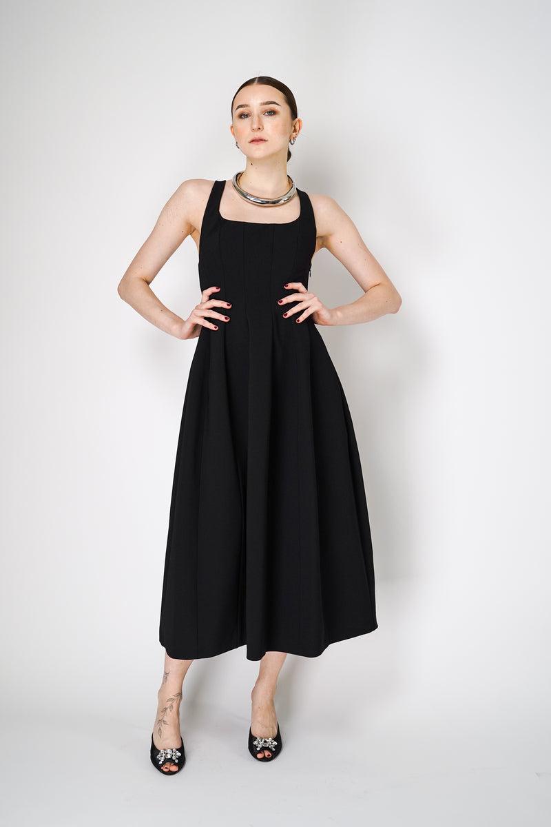 Philosophy di Lorenzo Serafini Panel Stitch Midi Dress in Black Vancouver. Shop Online or in Store.