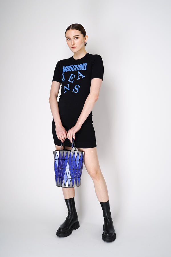 Moschino Jeans Black Knitted Viscose Mini Dress Vancouver. Shop Online or in Store.