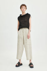 Annette Gortz Paper-Like Feel Knitted Yarn Sleeveless Top in Black