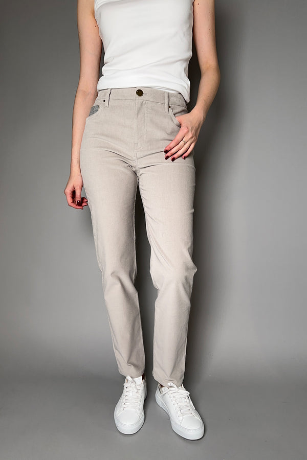Lorena Antoniazzi Cord Jeans in Light Grey - Ashia Mode - Vancouver BC