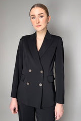 Lorena Antoniazzi Classic Double Breasted Viscose Blazer in Black- Ashia Mode- Vancouver, BC