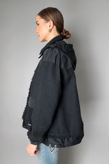 Lorena Antoniazzi Hooded Tweed and Taffeta Jacket in Black- Ashia Mode- Vancouver, BC