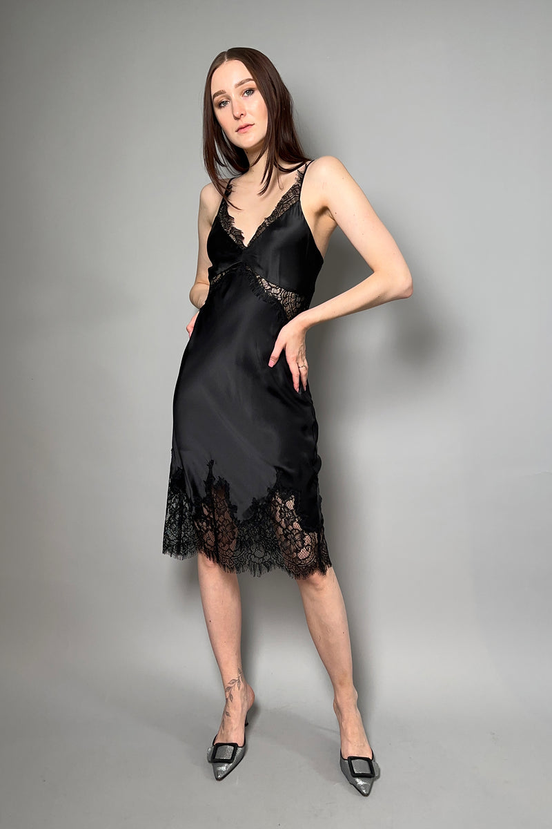 L'Agence Silk Lingerie Dress in Black - Ashia Mode - Vancouver, BC