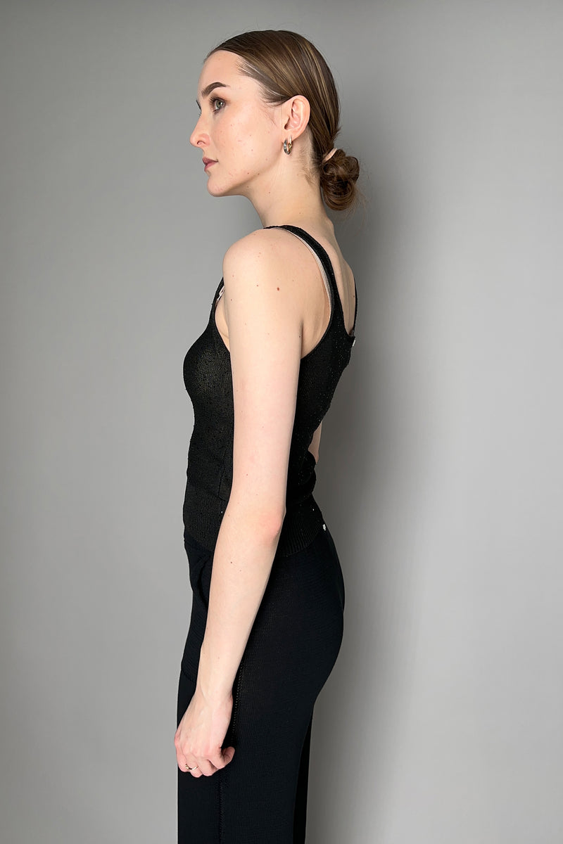 Lorena Antoniazzi Sequin Knit Camisole in Black