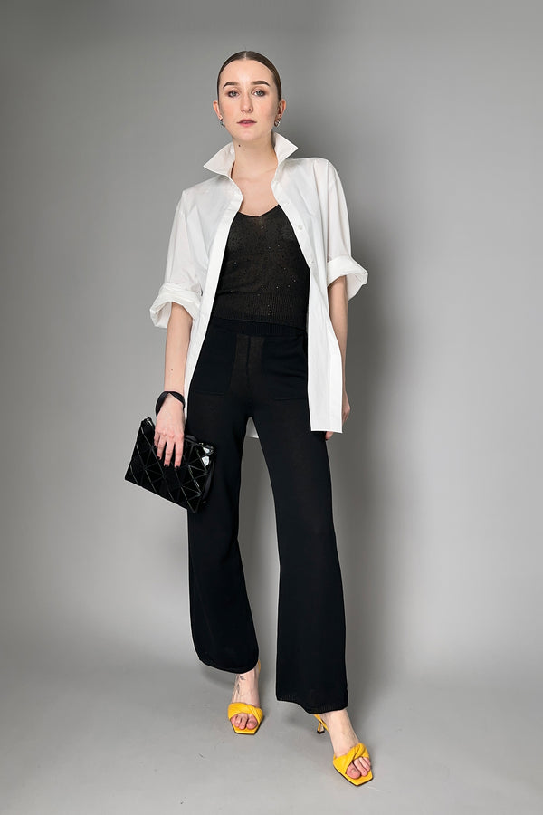 Lorena Antoniazzi Sequin Knit Camisole in Black Vancouver. Shop Online or in Store.