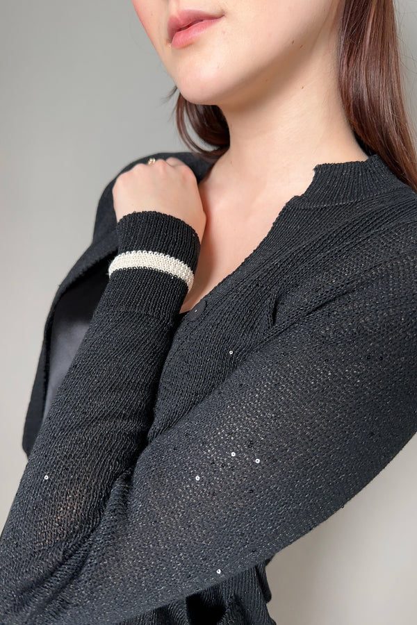 Lorena Antoniazzi Sequin Cardigan in Black - Ashia Mode - Vancouver