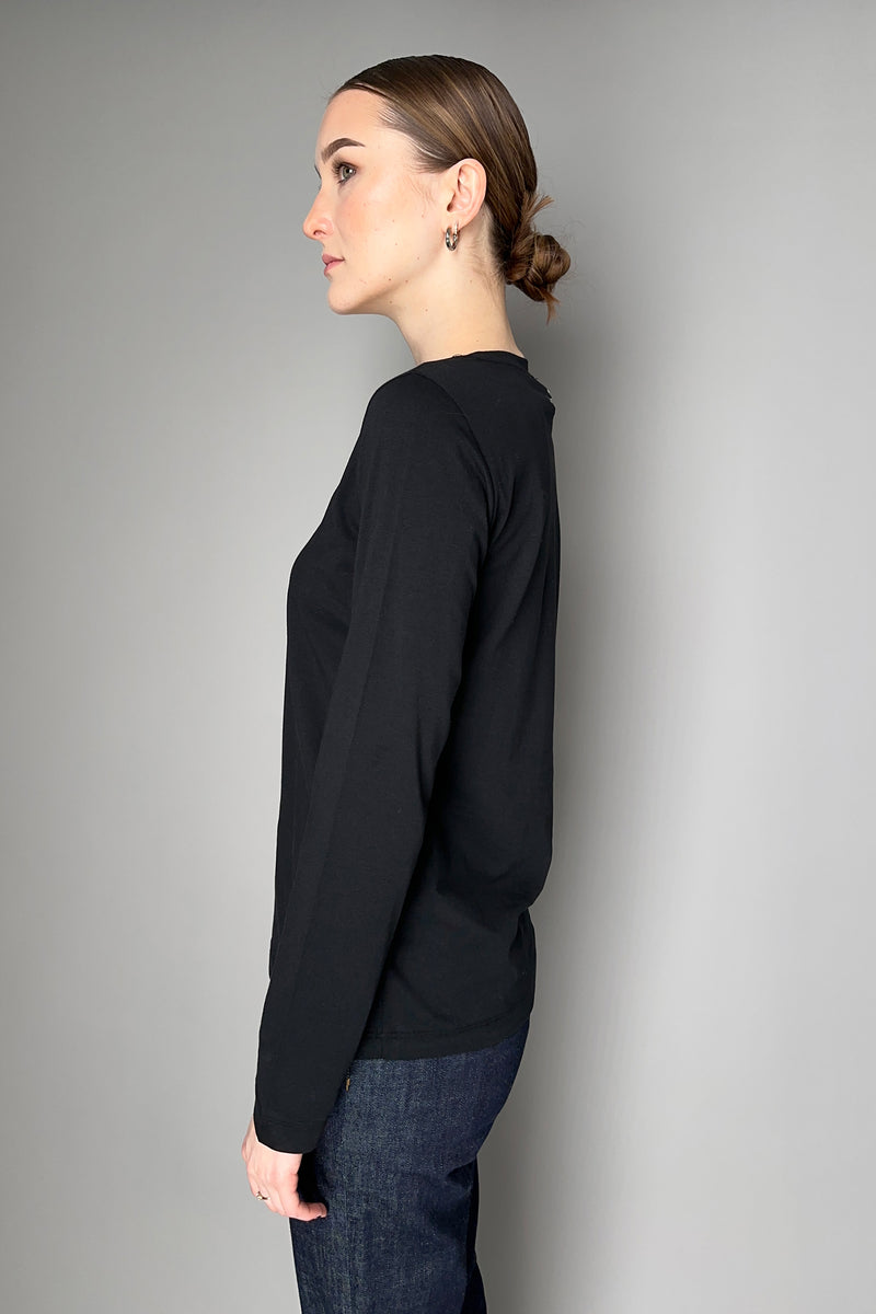 Lorena Antoniazzi Cotton Stretch Long Sleeve Shirt in Black