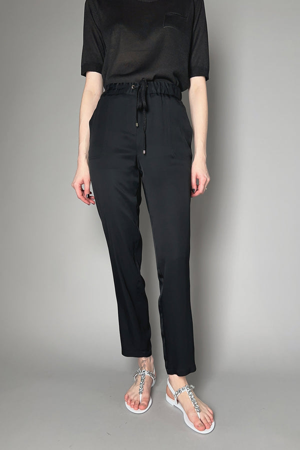 Lorena Antoniazzi Silk Pull-On Pants in Black