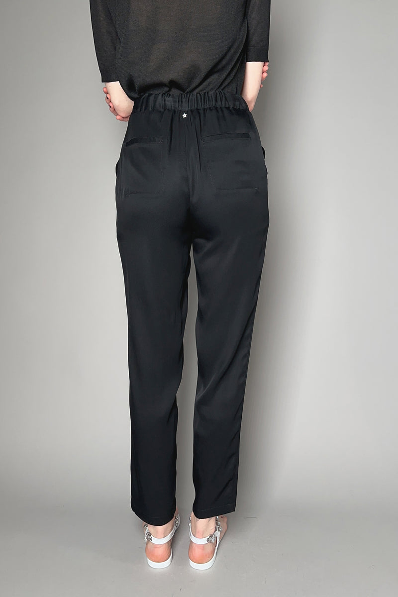 Lorena Antoniazzi Silk Pull-On Pants in Black Vancouver. Shop Online or in Store.