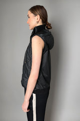 Lorena Antoniazzi Hooded Padded Vest in Black- Ashia Mode- Vancouver, BC