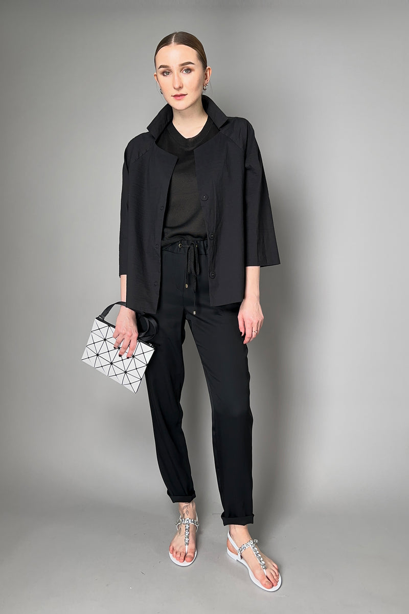 Lorena Antoniazzi Silk Pull-On Pants in Black Vancouver. Shop Online or in Store.