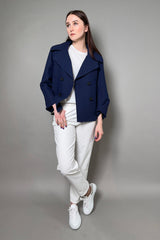 Lorena Antoniazzi Double Breasted Jacket in Navy Vancouver. Shop Online or in Store.
