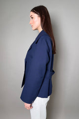 Lorena Antoniazzi Double Breasted Jacket in Navy Vancouver. Shop Online or in Store.
