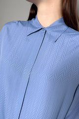Lorena Antoniazzi Tonal Pattern Shirt in Light Blue - Ashia Mode - Vancouver BC