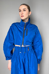 Lorena Antoniazzi Cropped Taffetta Jacket in Azure Blue