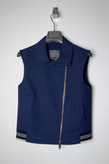 Lorena Antoniazzi Zip Vest with Collar in Navy