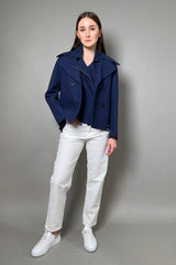 Lorena Antoniazzi Double Breasted Jacket in Navy Vancouver. Shop Online or in Store.