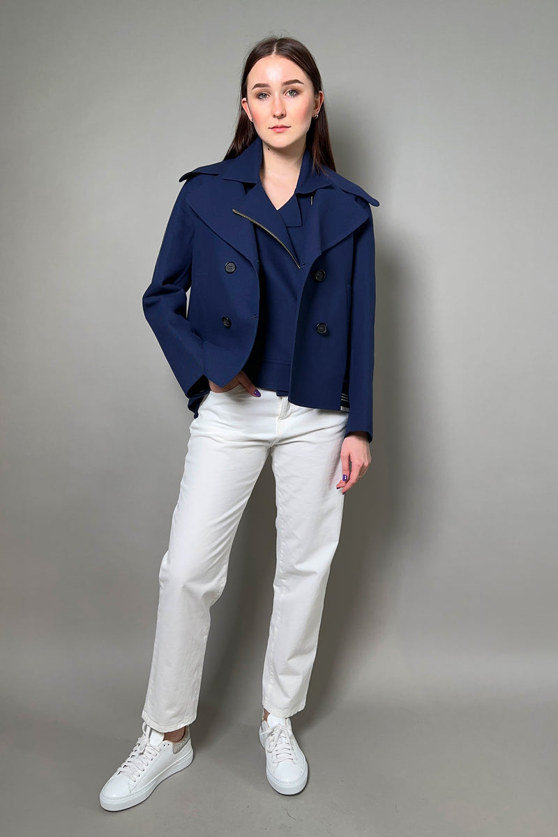 Lorena Antoniazzi Double Breasted Jacket in Navy Vancouver. Shop Online or in Store.