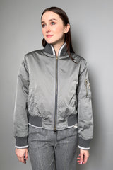 Lorena Antoniazzi Bomber Jacket with Knit Details in Slate