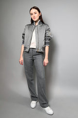 Lorena Antoniazzi Bomber Jacket with Knit Details in Slate