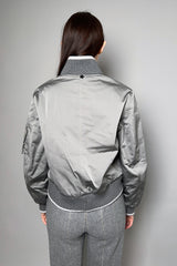 Lorena Antoniazzi Bomber Jacket with Knit Details in Slate