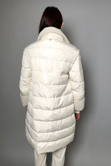 Lorena Antoniazzi Oversized Long Padded Coat/Vest in Cream