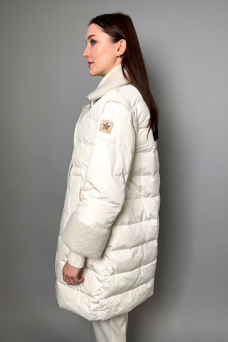 Lorena Antoniazzi Oversized Long Padded Coat/Vest in Cream